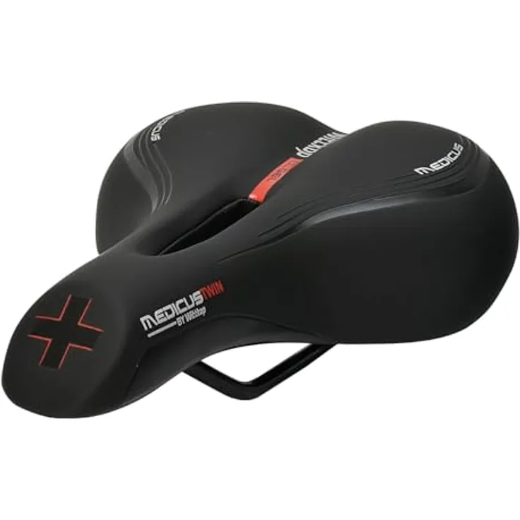 Wittkop Medicus Twin 2.0, Cityradsattel schwarz mit 5 gepolsterten Zonen und no friction area für maximalen Komfort
