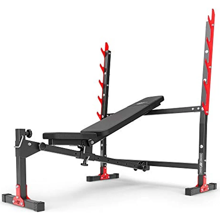 Marbo Sport Verstellbare Hantelbank mit Hantelablage MH-L107 2.0 | Made in EU, 7-fach verstellbare Rückenlehne, Curl Pult & Latzug kompatibel, klappbar – Bild 4