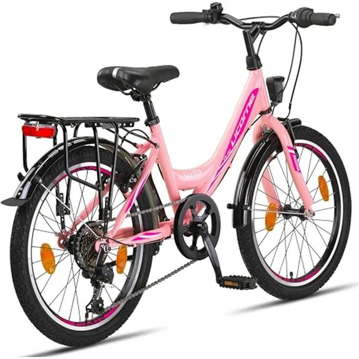 Licorne Bike Stella Premium City Bike 20 Zoll 6 Gang Fahrrad für Mädchen Herren und Damen 21 Gang Holland Citybike (Rosa 20 Zoll) – Bild 5