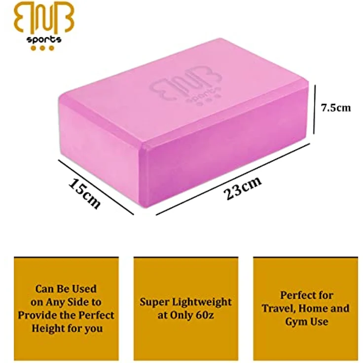 BNB SPORTS Premium Yoga Blöcke, rutschfest für Pilates & Fitness, Meditation Rosa, 2er Pack – Bild 3