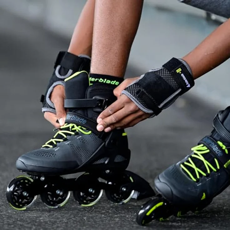 Rollerblade Macroblade 80, Herren Rollschuhe mit Aluminium-Schiene, 80 mm Rollen, Nero/Lime – Bild 6