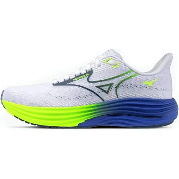 Mizuno Herren Wave Rider Laufschuh J1GC2503, Dämpfung und Stabilität durch Mizuno ENERZY NXT, Farbe: Weiß, Größe: 41