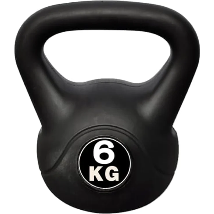 vidaXL Kettlebell 6KG, Kugelhantel aus Beton mit Kunststoffbeschichtung, Schutz für Fußboden – Bild 2