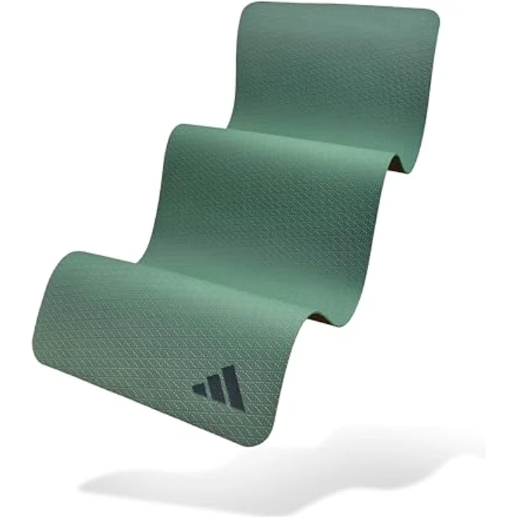 Adidas Yogamatte 4mm - Yogamatte aus 50% Recycling-Material frei von PVC - Rutschfeste und Strukturierte Oberfläche (176 x 61 cm) für den perfekten Grip beim Yoga (Legend Ivy) – Bild 4