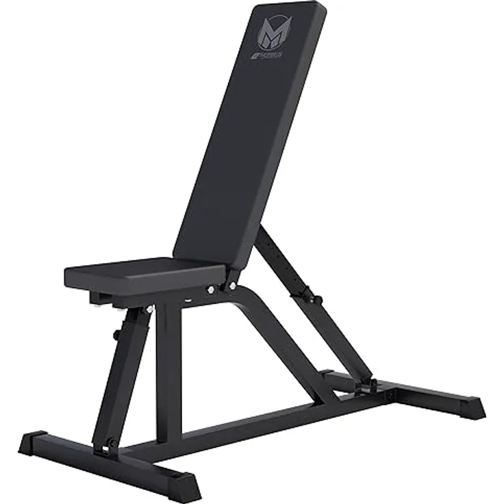 GYRONETICS® Hantelbank - Multifunktion, Rückenlehne 8-Fach und Sitz 3-Fach verstellbar, 120 x 53,5 x 115 cm, bis 200kg Belastbar - Schrägbank, Trainingsbank, Flachbank, Weight Bench, Fitness