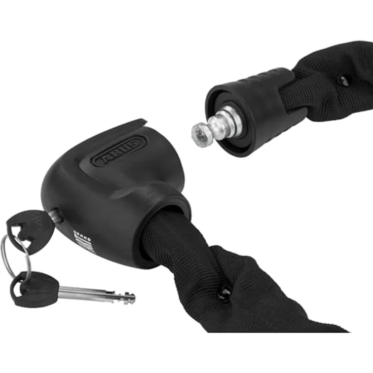 Abus Kettenschloss Steel-O-Chain 9809K, 140 cm, mit ABUS XPlus Zylinder und Textilschlauch zur Lackschonung, Sicherheitslevel 12 – Bild 3