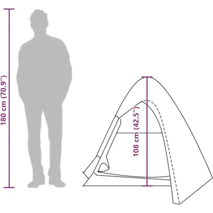 vidaXL Kuppel-Campingzelt 2 Personen, olivgrün, wasserdicht mit abnehmbarem Überzelt und guter Belüftung – Bild 4