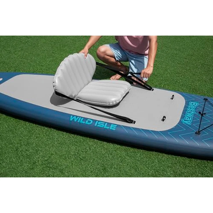 Bestway Wild Isle SUP Board Set, aufblasbares Stand Up Paddle Board mit Kajak-Option, 305x84x15 cm, bis 130 kg, inkl. Doppelpaddel, Pumpe & Rucksack – Bild 4