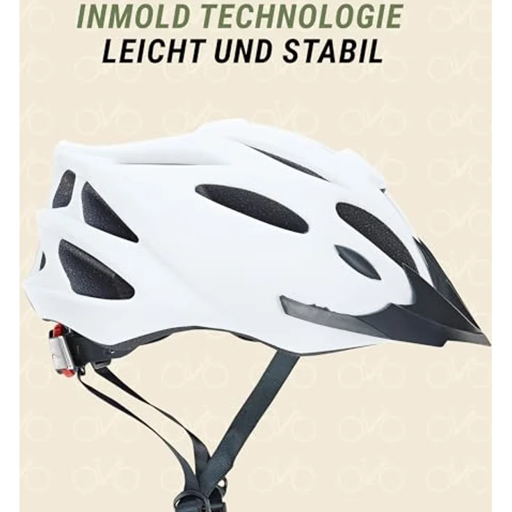 Prophete Erwachsenen-Fahrradhelm INMOLD, Größe 58-61cm, 240g, weiß mit Reflexstreifen – Bild 3