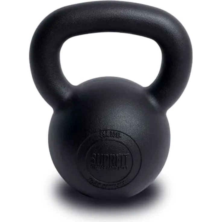 SUPRFIT - Econ Professional Kettlebell 16Kg - Pulverbeschichtete Kugelhantel aus massivem Gusseisen für Fitness, Crossfit & Krafttraining - Schwarze Kettlebells Hantel für Homegym und Fitnessstudios – Bild 1