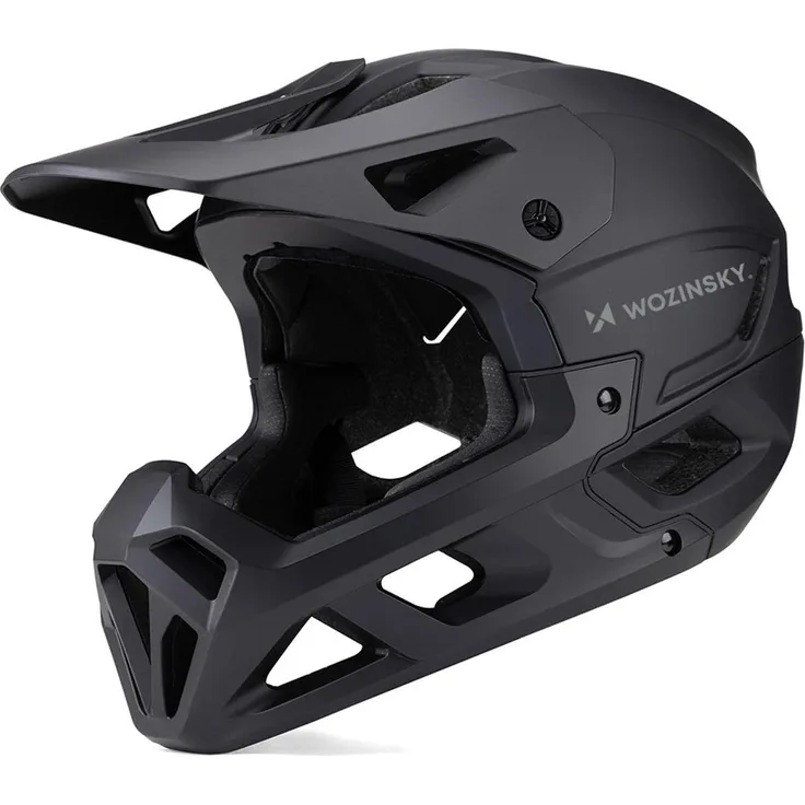 Wozinsky HT-58CL, Integralhelm mit herausnehmbarem Visier, schwarz, für Kopfumfänge 57-62 cm
