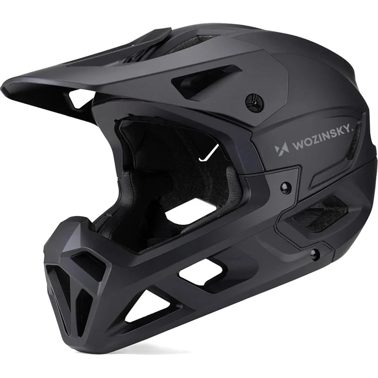 Wozinsky HT-58CL, Integralhelm mit herausnehmbarem Visier, schwarz, für Kopfumfänge 57-62 cm