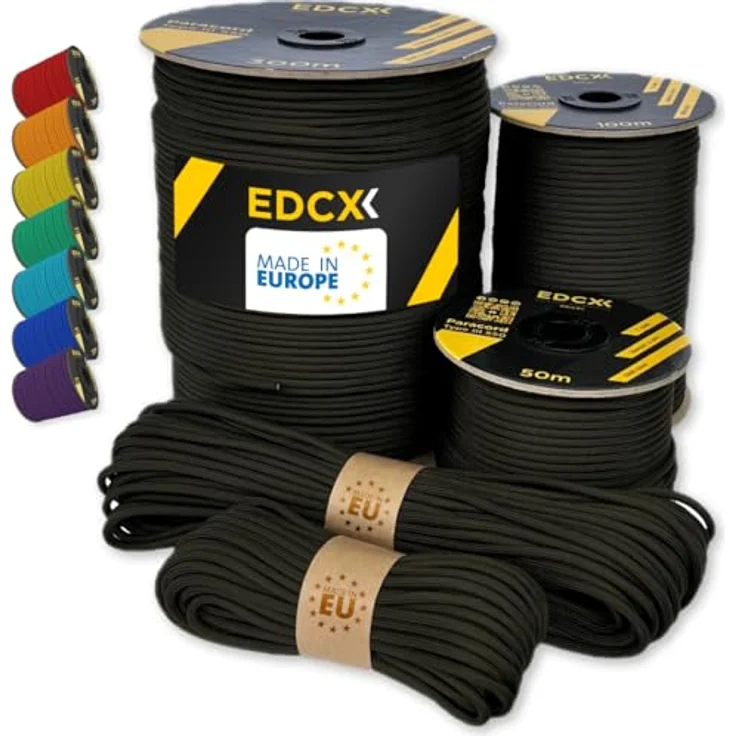 EdcX Paracord 550 Typ III, 4 mm Nylonseil in Army Green, 300 m, ideal für Camping und DIY-Projekte – Bild 1