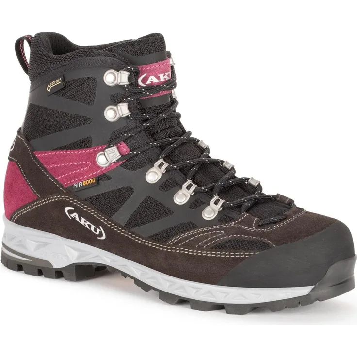 AKU Trekker Pro GTX, Damen Wanderschuhe, schwarze und violette Farbkombination, wasserdicht, atmungsaktiv, ideal für Tageswanderungen