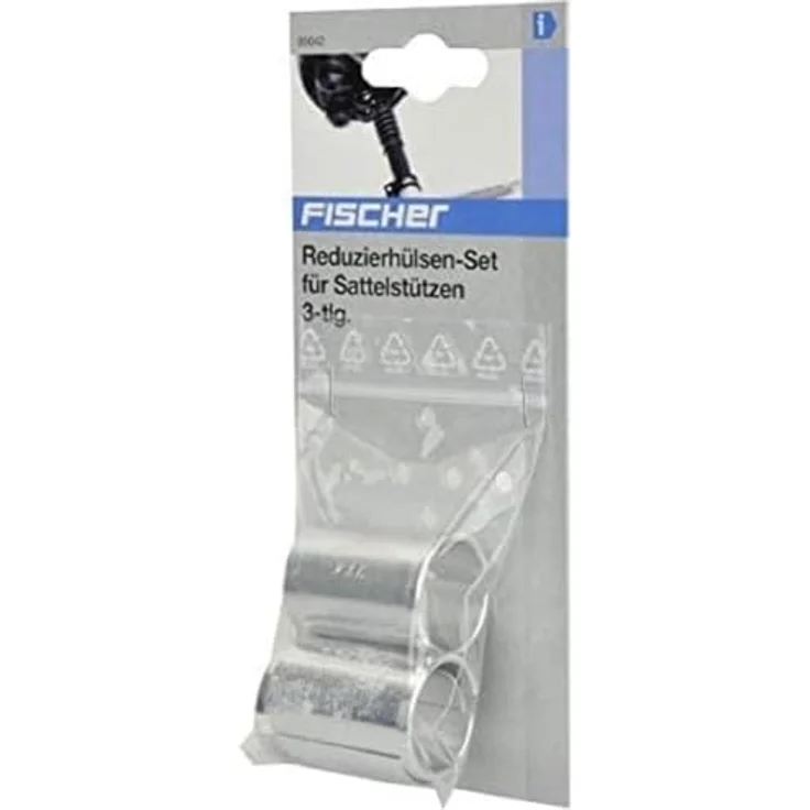 FISCHER Unisex Sattelstützen Reduzierhülsen-Set, 3 Stück, geeignet für Sattelstützen bis 29 mm, silber – Bild 1