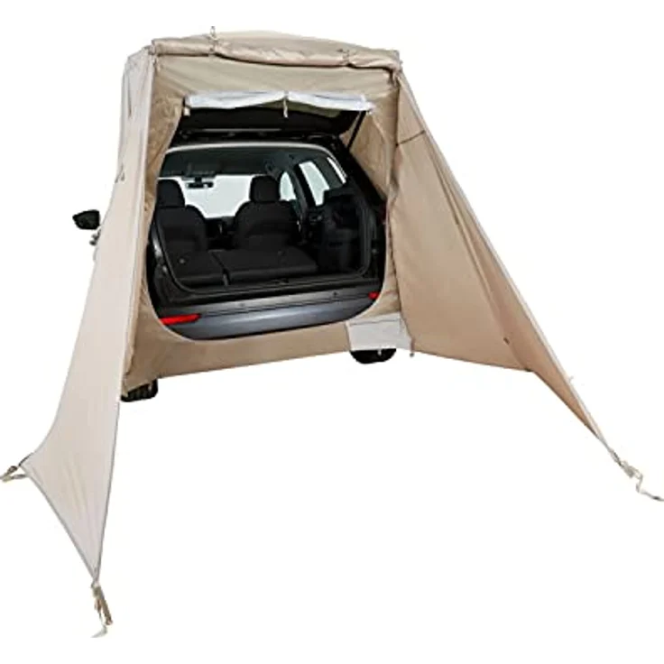 Vaude Drive Vorzelt, einhängbar an Kofferraumklappe, schneller Aufbau, geräumig, Linen, One Size – Bild 5
