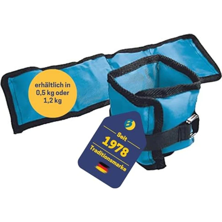 Best Sporting Gewichtsmanschetten 2er Set I 0,5kg I Verstellbar mit Klettverschlüssen I Hellblau / Schwarz – Bild 1