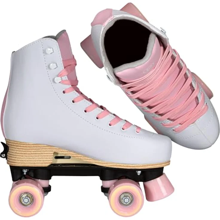 Playlife Classic Pale Rose, Rollschuhe für Mädchen, verstellbar Größe 32, Rosa mit gepolstertem Liner und PU-Rädern – Bild 7