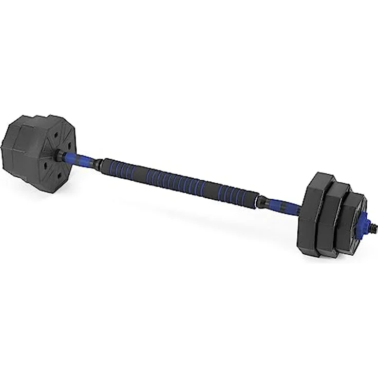 Gymtek Hanteln Set 2in1 Kurzhanteln und Langhantel, Gewicht verstellbar, Krafttraining Zuhause (Blau 2x20kg) – Bild 4