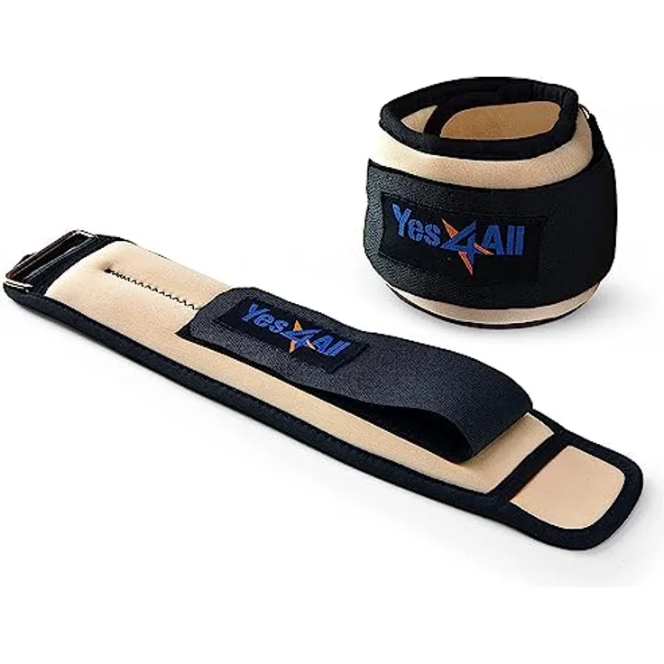 Yes4All 9VRG Neopren Gewichtsmanschetten, 0,9 KG Paar = 2 * 0,5 KG, Beige