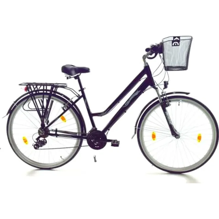 T&Y Trade 28 Zoll Alu Aluminium City Trekking Fahrrad 21 Gang Shimano STVO Schwarz AFA
