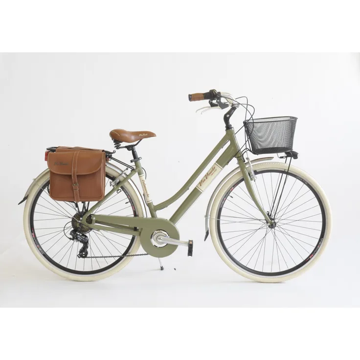 Via Veneto Cityfahrrad 28 Zoll 605 Aluminium Lady Grün, Retro Design mit Vollausstattung