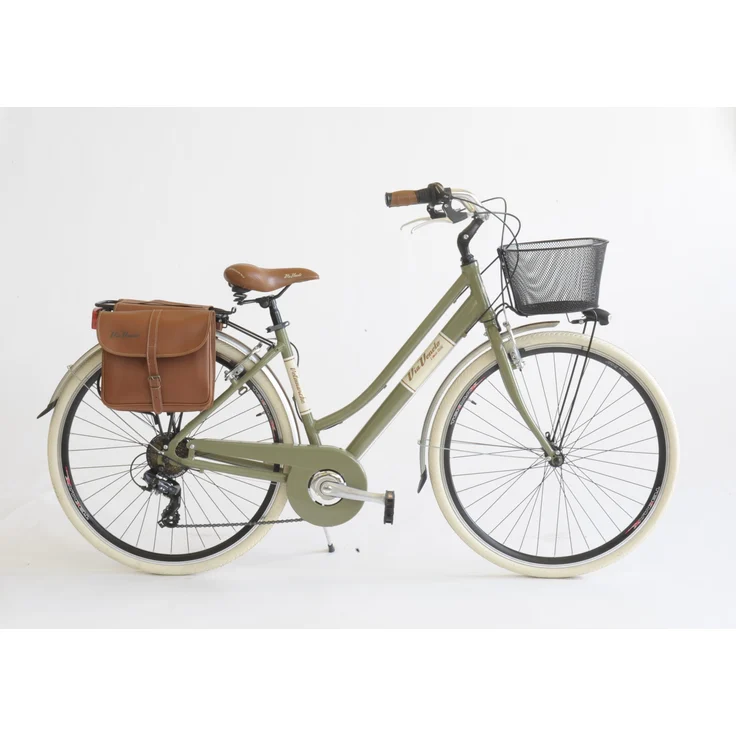 Via Veneto Cityfahrrad 28 Zoll 605 Aluminium Lady Grün, Retro Design mit Vollausstattung