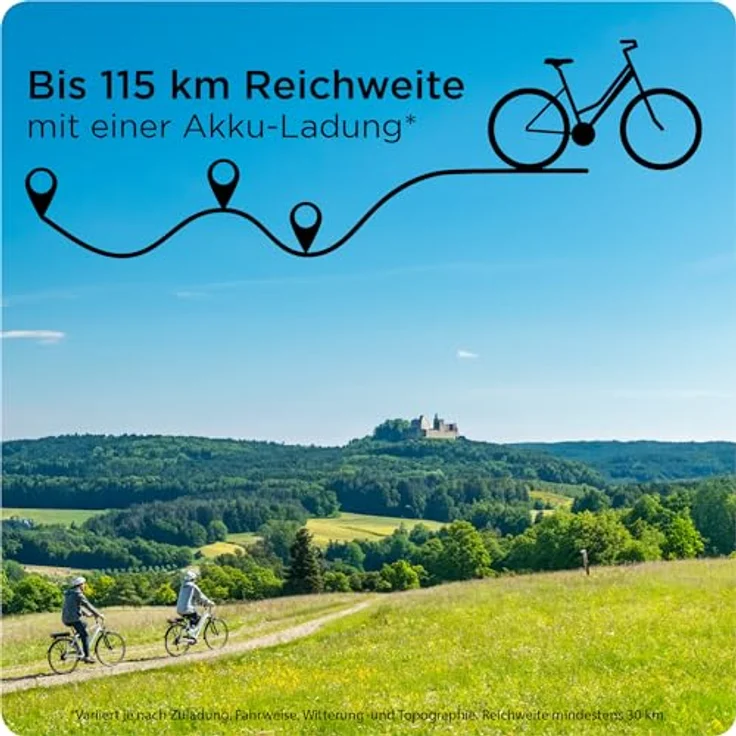 ZÜNDAPP Z802 E Bike Herren Trekking 155-185 cm Fahrrad 21 Gänge, bis 115 km, 28 Zoll Elektrofahrrad mit Beleuchtung und LED Display, Ebike Trekkingrad (weiß/grau, 48 cm) - Preisvergleich – Bild 2