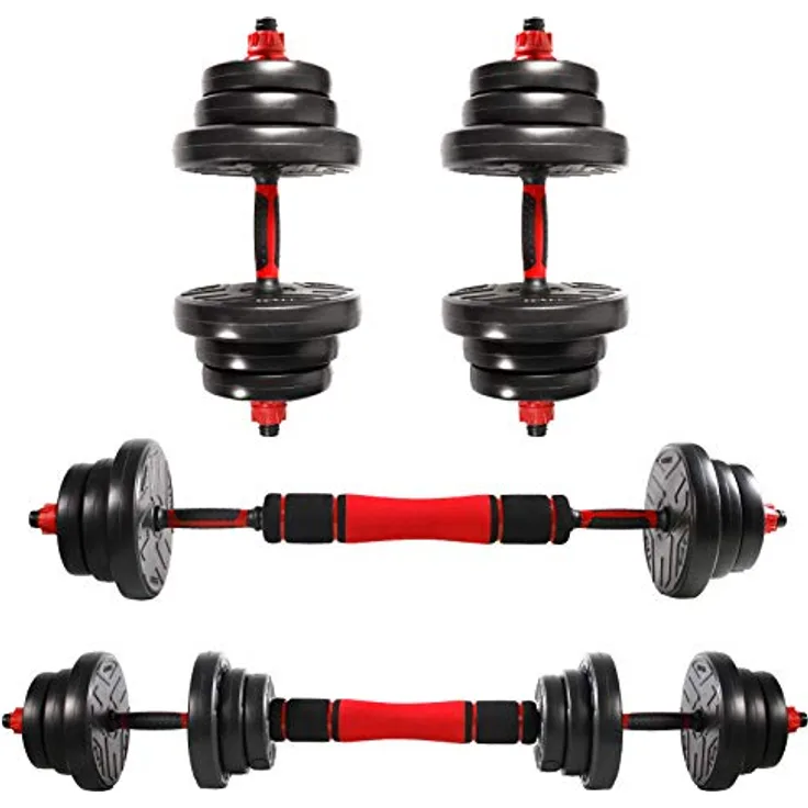 CCLIFE Hanteln Set 2er Kurzhanteln Langhanteln verstellbar 20 30 40kg Hantelset professionell Dumbbell mit Verbindungsstahlrohr Gewichten