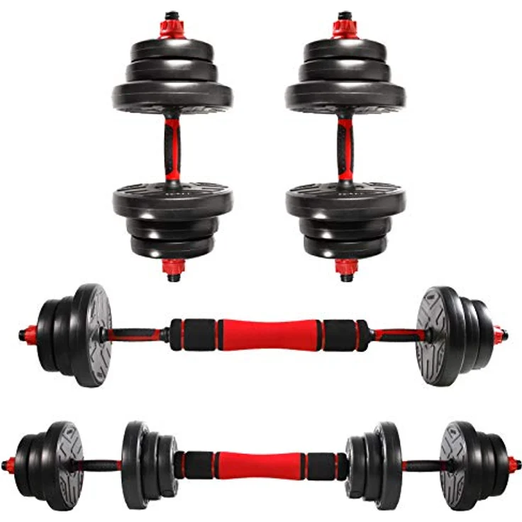 CCLIFE Hanteln Set 2er Kurzhanteln Langhanteln verstellbar 20 30 40kg Hantelset professionell Dumbbell mit Verbindungsstahlrohr Gewichten – Bild 1