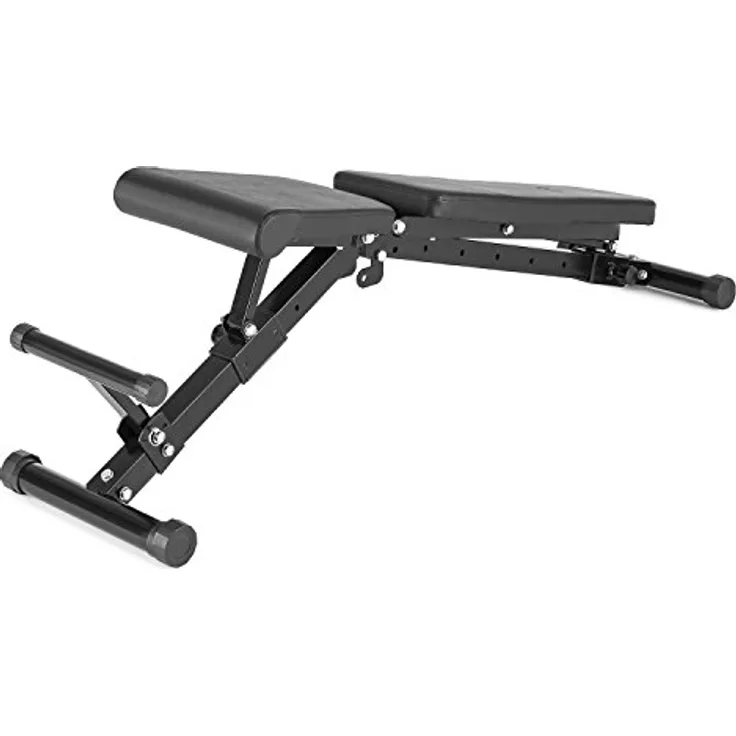 CAPITAL SPORTS Flaptor Hantelbank klappbar - Trainingsbank mit 6-Winkel-Rückenlehne, Schrägbank mit neigbaren Sitzpolstern, 3-stufiger Fußanker, Stahlrahmen, schwarz