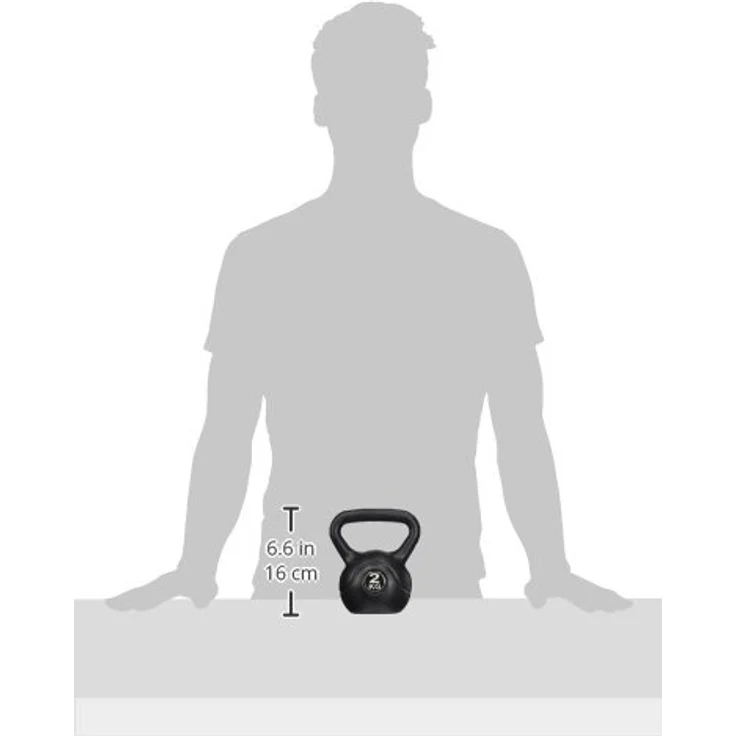Tunturi Kugelhantel, Kettlebell, PVC mit Sand gefüllt, 2 kg – Bild 4
