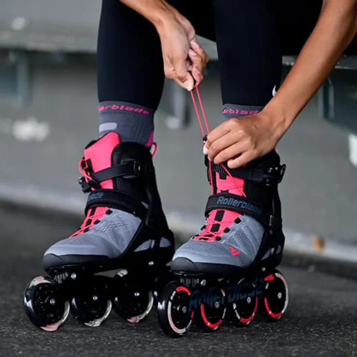 Rollerblade Macroblade 90 W, Damen Inlineskates mit stabilisierenden Innenschuhen und 4x 90 mm Rollen – Bild 6