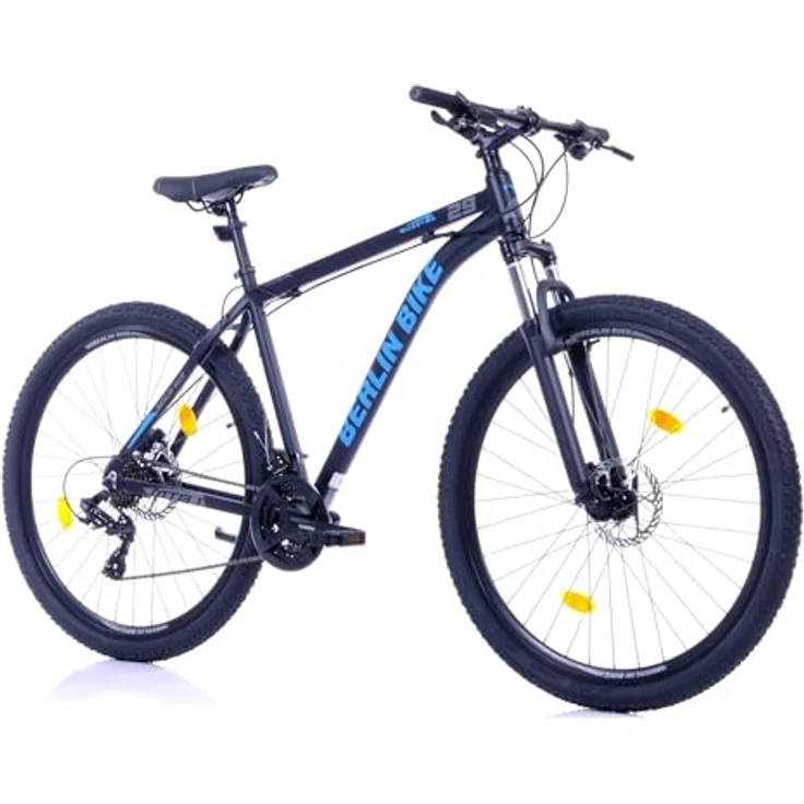 Berlin Bike MTB1, Mountainbike 29 Zoll mit 51 cm Rahmenhöhe, hydraulischen Scheibenbremsen und Shimano-Set, Schwarz-Blau – Bild 2