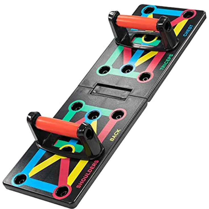 MAXXIVA Push up Board 12 in 1 faltbar Fitness Workout farbcodiert Liegestütze Hometraining Sportgerät Workout Fitness-Gerät multifunktional