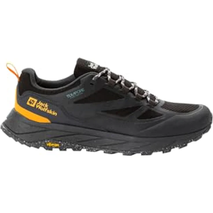Jack Wolfskin TERRAVENTURE TEXAPORE LOW M, wasserdichter Wanderschuh mit Vibram®-Gummilaufsohle, schwarz – Bild 1