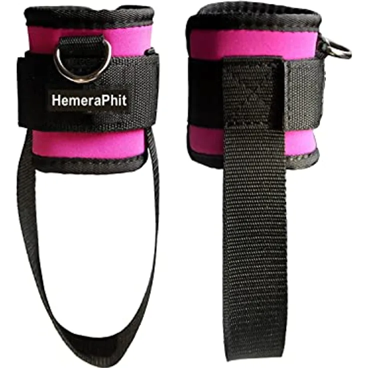 Exercise Machine Attachment Ankle Cuff Adjustable Ankle Straps Workout Leg Training Bodybuilding Gym Equipment, 1Pair (rosa)