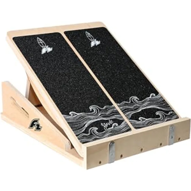 F2 Balance Board Step Board, verstellbares Holz-Mobility Board mit rutschfester Oberfläche für Training und Physiotherapie