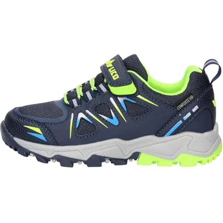 Lico Allen VS Trekkingschuh mit TEX-Membran, marine/blau/lemon, elastische Schnürsenkel und Klettverschluss, auswechselbare Textileinlegesohle bis Größe 35 – Bild 6