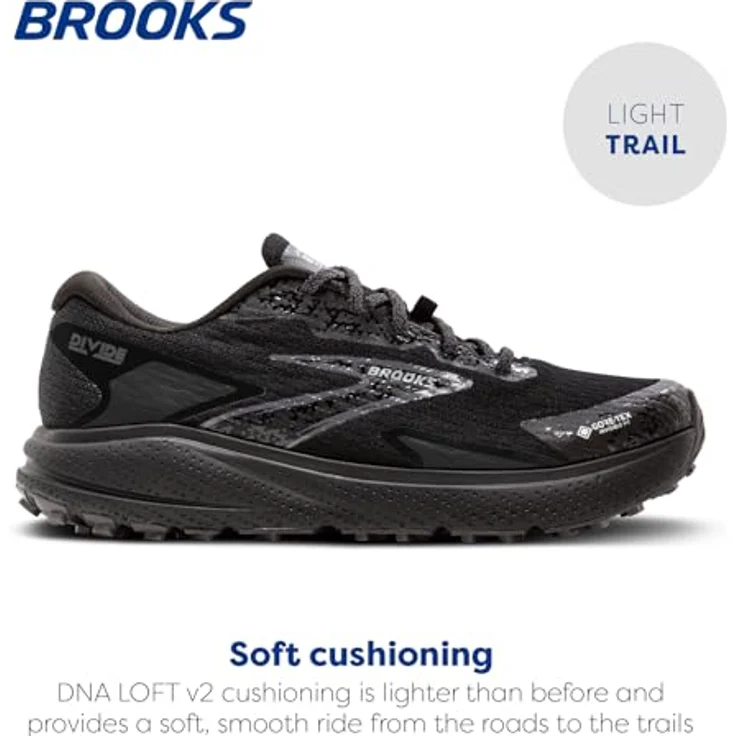 Brooks Devide 5 GTX, Laufschuh für Damen, schwarz, Größe EUR 42.5, mit Mesh-Obermaterial und Gummi-Laufsohle – Bild 2