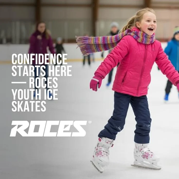 Roces Jokey Ice 3.0, verstellbarer Schlittschuh für Mädchen, weiß-pink, Größe 38/41 mit anatomisch gepolstertem Innenschuh und Carbon-Stahlkufe – Bild 2