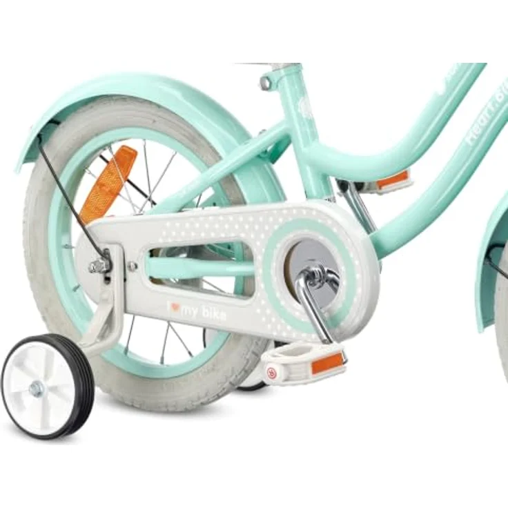 Sun Baby Heart Bike, 14 Zoll Mädchenfahrrad mit Schubstange, Mint, für Kinder bis 50 kg – Bild 2