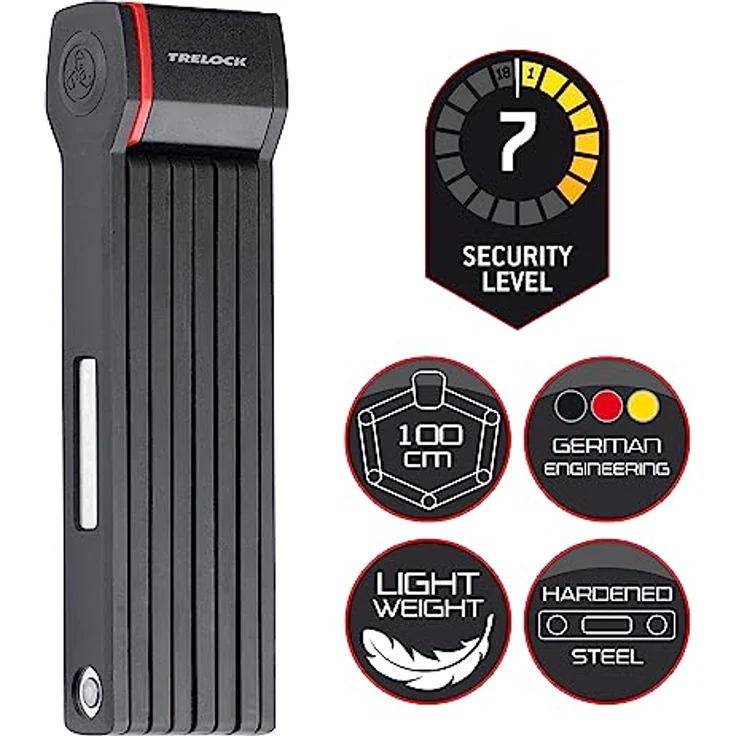 Trelock FS 280 TWO-GO, Veloschloss (100 cm) mit kompaktem Faltmaß und X-MOVE-Halter-System für flexibles Anbringen – Bild 2