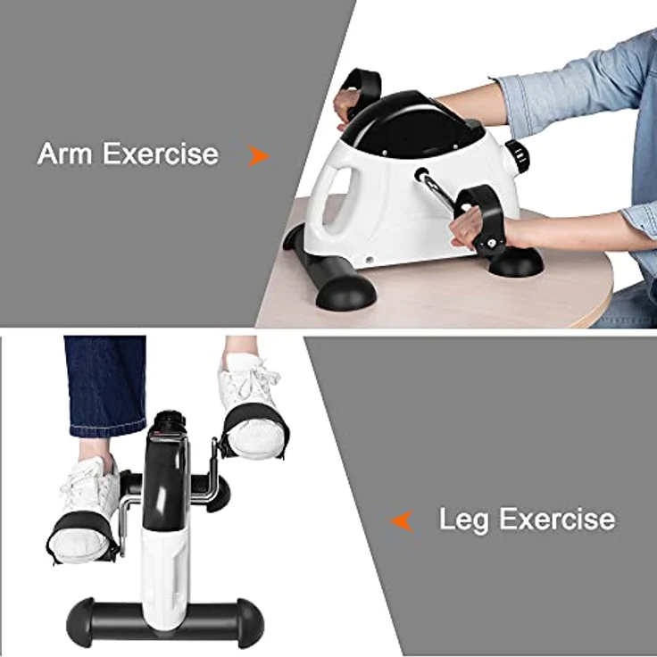 Mini Heimtrainer, Uten Arm- und Beintrainer Senioren elektrisch Minibike Bewegungstrainer, Ausdauertraining mit einstellbare Widerstand LCD Display, rutschfester Matte für Reha Maßnahmen, Zuhause Büro – Bild 3