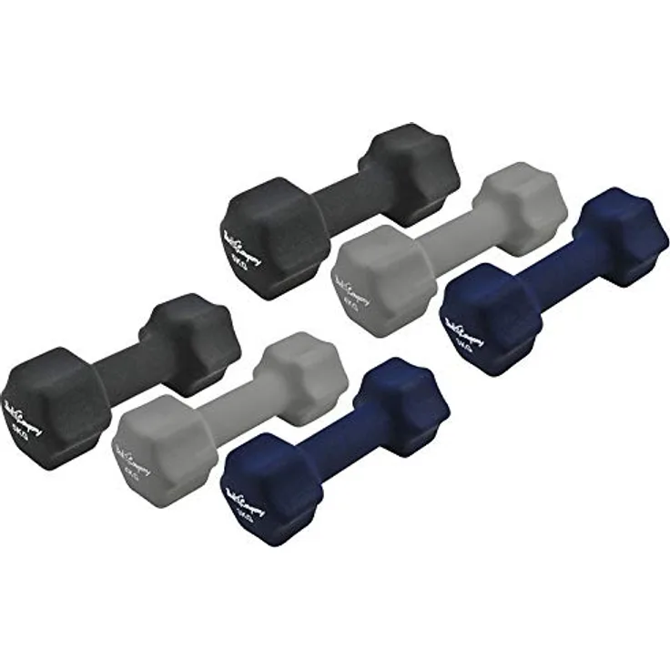 Bad Company Neopren Hanteln für Aerobic, Gymnastik und Fitness I 2 x 3 kg + 2 x 4 kg + 2 x 5 kg
