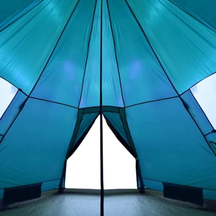 vidaXL Campingzelt, Tipi-Zelt für 4 Personen, wasserdicht mit E-Anschluss, blau, 5.5 kg – Bild 7