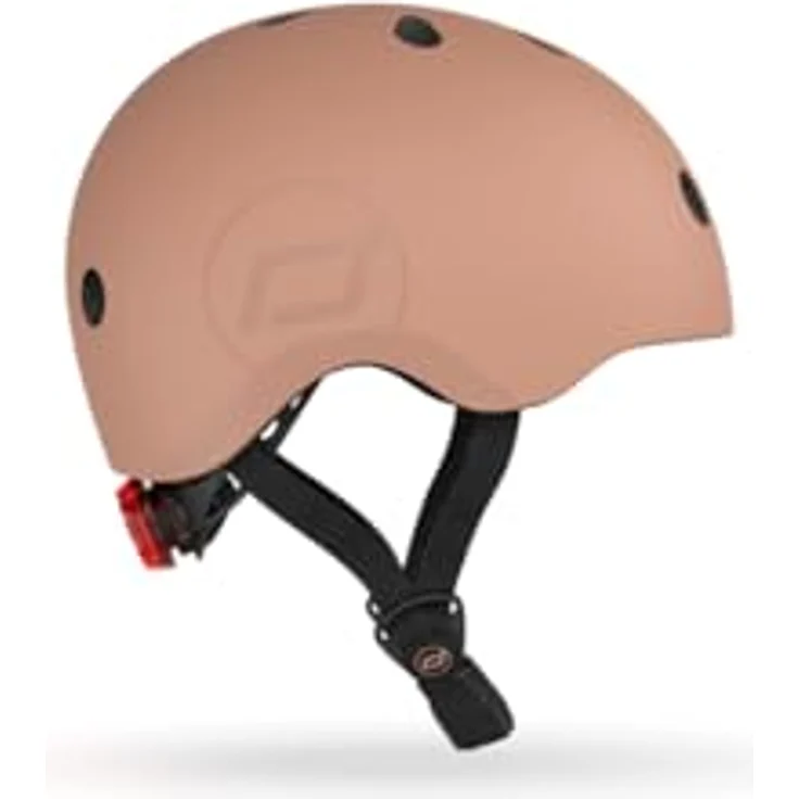 Scoot & Ride S - M Size Kinderfahrradhelm mit Design und LED Licht, Mocha – Bild 3