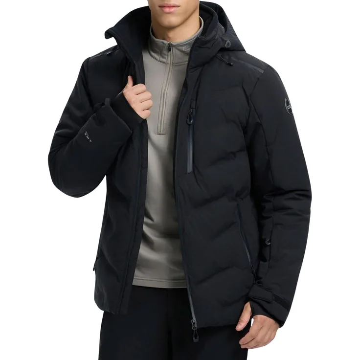 Icepeak Foley Skijacke Herren, wasserdichte und winddichte Ski-Jacke mit abnehmbarer Kapuze, schwarz