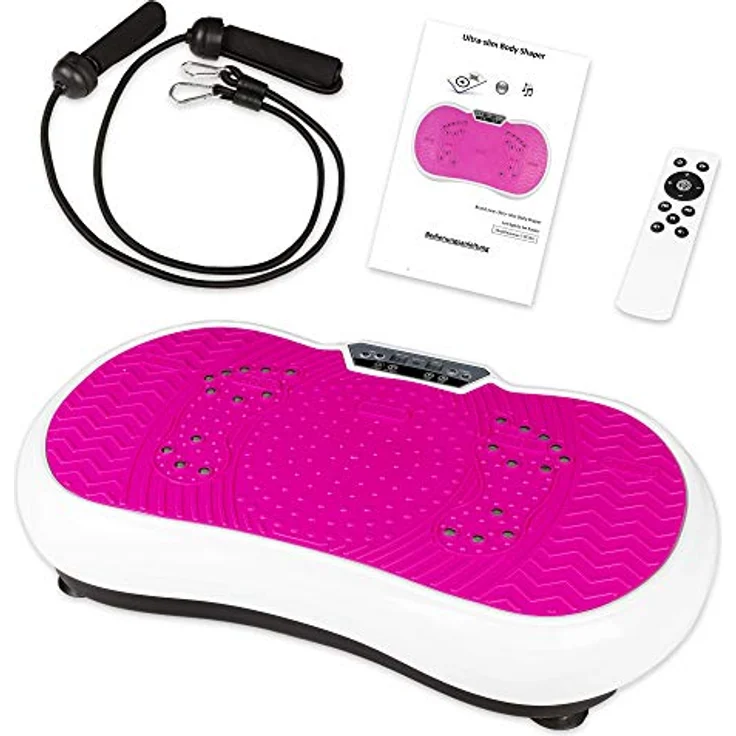 Coradoma Vibrationsplatte mit Power Dehnbändern und Bluetooth Vibrationsboard Fitness und Sport zum Abnehmen für Zuhause Ultra Slim Rüttelplatte Training Vibrationsgerät Oszillation – Bild 1
