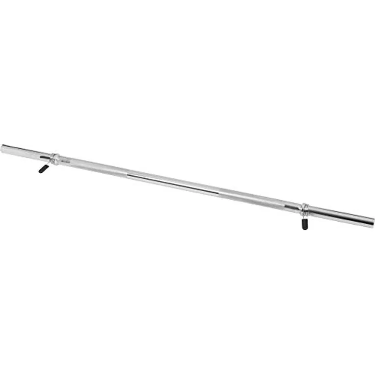 GORILLA SPORTS® Langhantelstange - Ø 30mm, 120 cm / 150 cm / 170 cm länge, mit 2 Federverschlüssen, bis 200kg Belastbar, Chrom - Langhantel, Hantelstange, Hantel, Langhantel-Stange (120 cm)